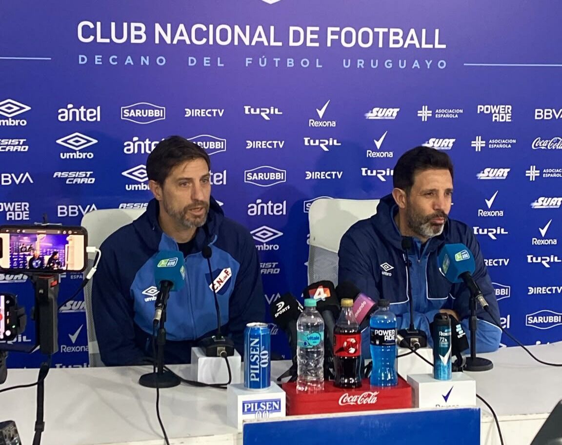 Sebastián Eguren y Jorge Bava en conferencia de prensa